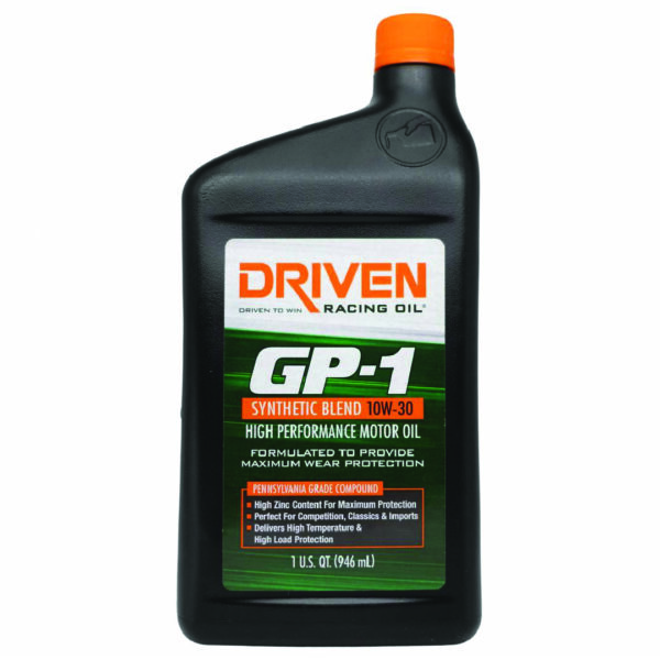 Driven Racing Oil 19306 GP-1 10W-30 Synthetic Blend High Performance Motor Oil