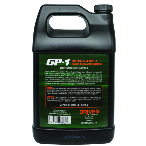 Driven Racing Oil 19506 GP-1 20W-50 Synthetic Blend High Performance Motor Oil