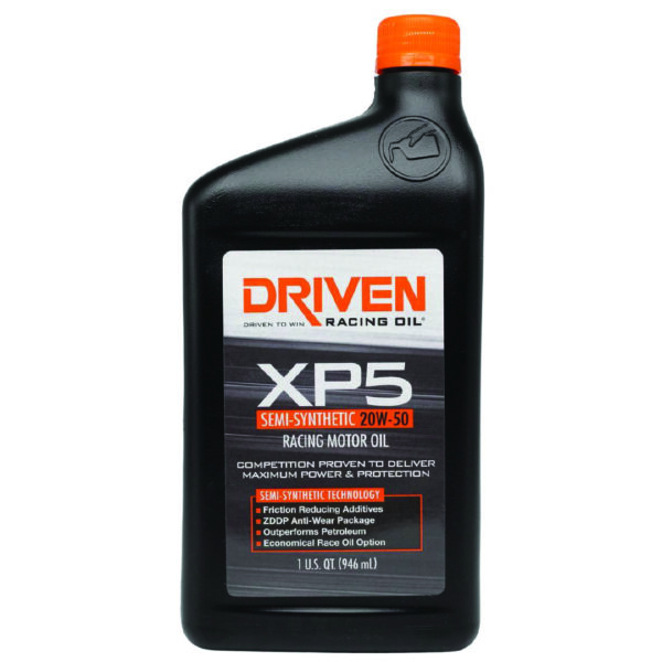 Driven Racing Oil 00906 - Driven Racing Oil XP5 Semi-Synthetic Racing Motor Oil, 12 Qt. Case